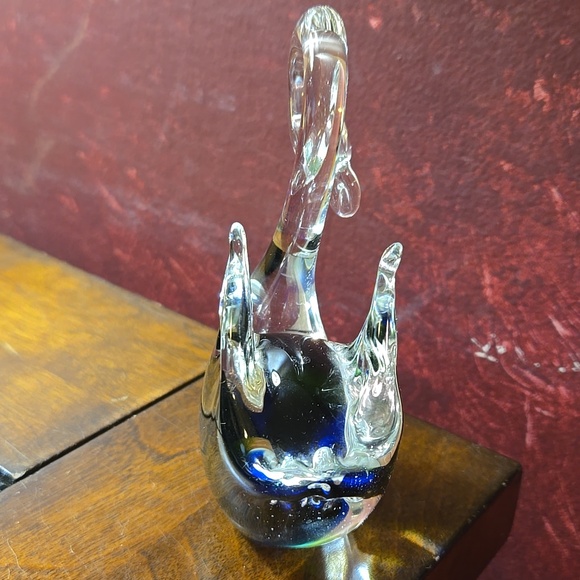 Murano Glass Swan Figurine Blue and Green Art Glass Italy w/o Stickered Tag - Picture 5 of 8